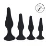 Slim Silicone Anal Plug Set of 4 - S/M/L/XL - Black